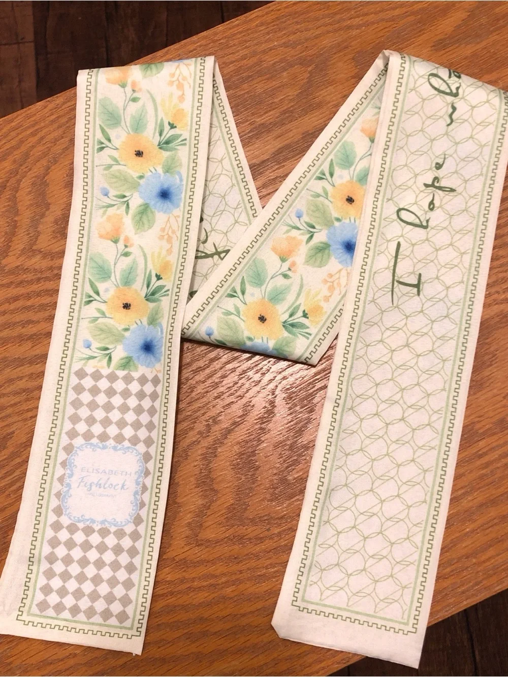 Elegant Cream Floral Twilly Scarf